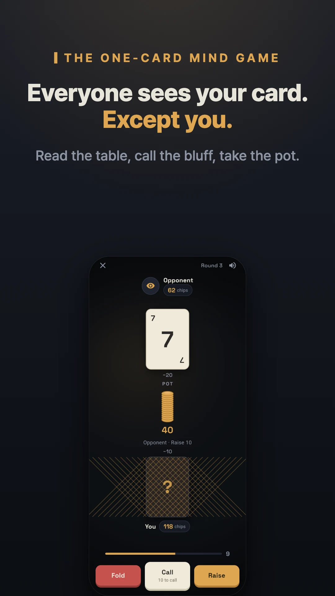 Blind Duel: 1 Card Bluff Game screenshot