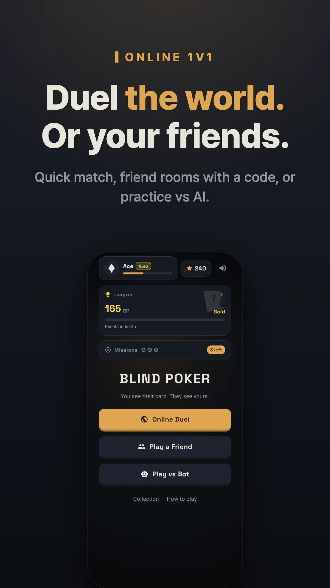 Blind Duel: 1 Card Bluff Game screenshot